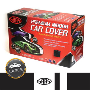 SAAS Car Cover Indoor Classic Large 5.0m Black w/ White Stripes - SC1012