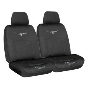 R.M.Williams Car Seat Covers Front Size 30 Black Canvas
