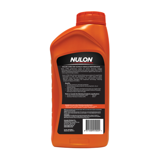 Nulon X-PRO 15W-40 Multi-Vehicle Performance Semi Synthetic Engine Oil 1L