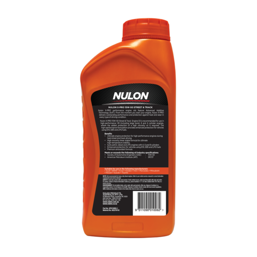 Nulon X-PRO 15W-50 Street and Track Semi Synthetic Engine Oil 1L