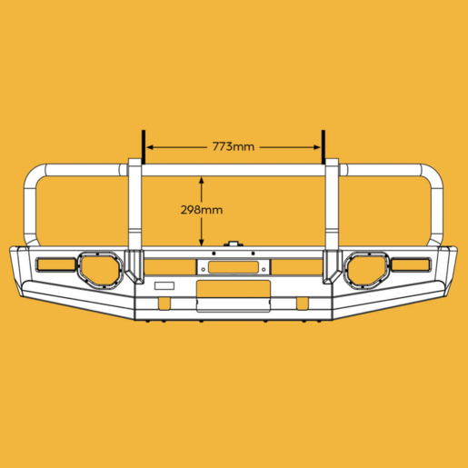 OXLEY Bull Bar Kit to Suit Toyota LC70 Single-Cab