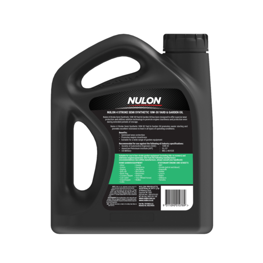 Nulon 4 Stroke 10W-30 Semi Synthetic Yard and Garden Oil 2.5L