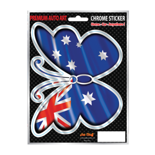 Hot Stuff Butterfly Aussie Flag Sticker