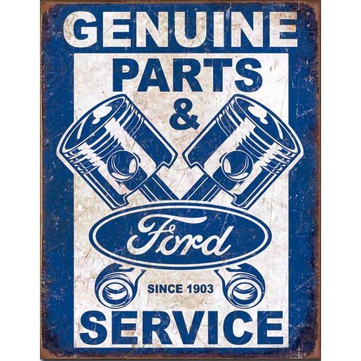Nostalgia Metal Sign Genuine Parts and Ford Services MSI-2068