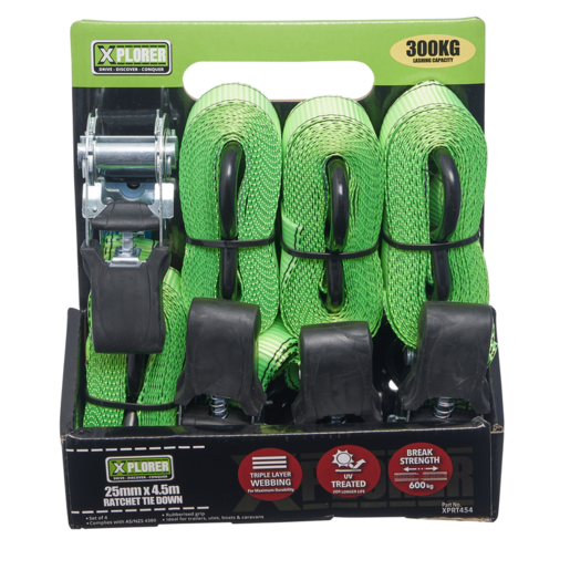 Xplorer Ratchet Tie Down 4pcs 300kg