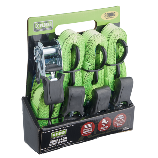 Xplorer Ratchet Tie Down 4pcs 300kg