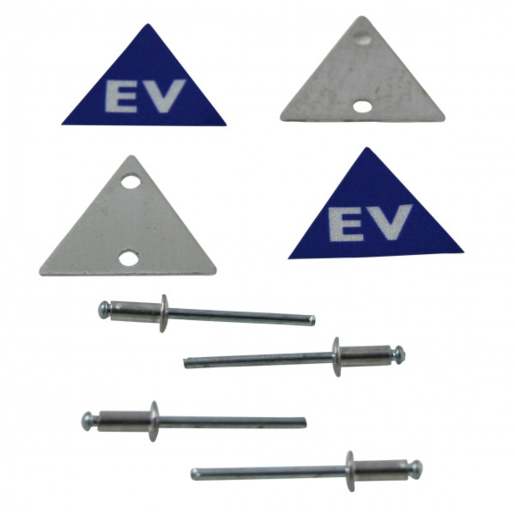 TFI Racing Electric Vehicle Tag Number Plate Metal Tag Kit with Decals & Rivets