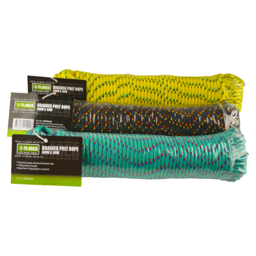 Xplorer Braided Poly Rope 6mm x 40m