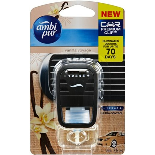 Ambi Pur Premium Clip Car Air Freshener Vanilla Voyage 7.5mL - 82209397