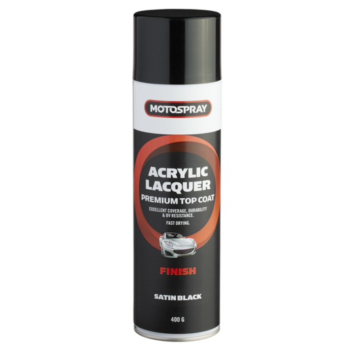 Motospray Acrylic Lacquer Satin Black 400g