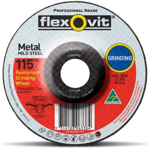 FlexOvit Depressed Centre Metal Grinding Wheel 115 x 6 x 22mm
