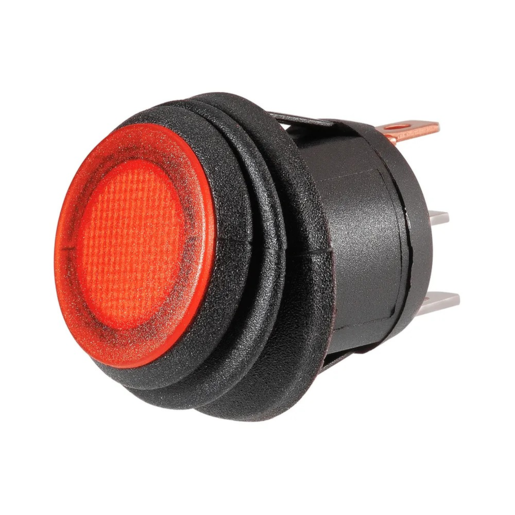 Narva Off/On Rocker Switch with Waterproof Neoprene Boot and Red LED