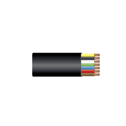 Tycab 2.5mm Trailer Cable 7 Core Black Flat - CB005F7-030