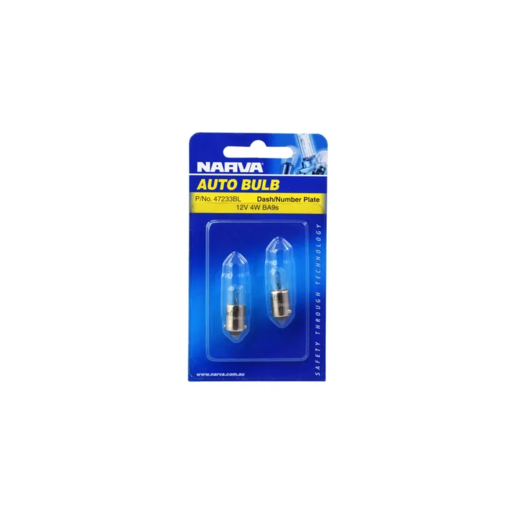 Narva BA9S T4W Incandescent Globes 12V 4W Pack of 2