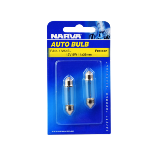 Narva Festoon Globes 12V 5W SV8-5.8 C5W Blister Pack of 2