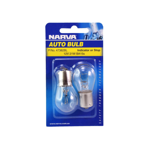 Narva Incandescent Globes 12V 21W P21W BA15S Blister Pack of 2