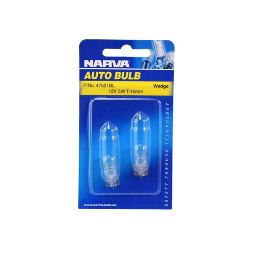 Narva W2.1 X 9.5D Wedge Globes 12V 5W W5W Blister Pack of 2