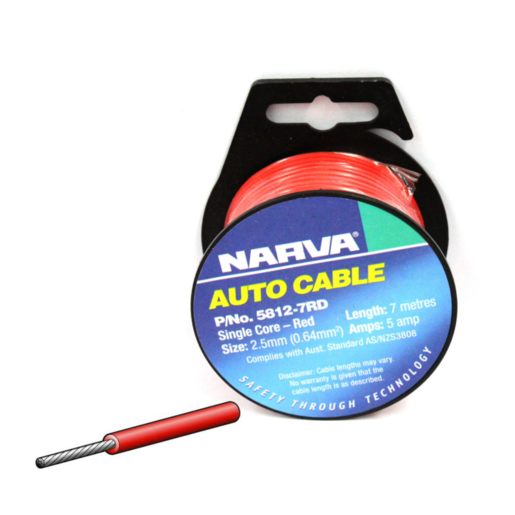 Narva 2.5mm Single Core Cable 5A 7m