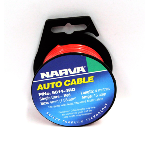 Narva 4mm Single Core Cable 15A 4m