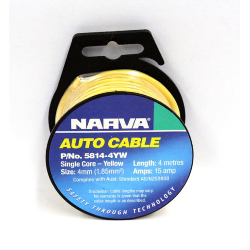 Narva 4mm Single Core Cable 15Amp 4m