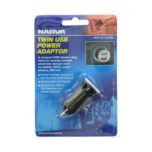 Narva Twin USB Power Adaptor