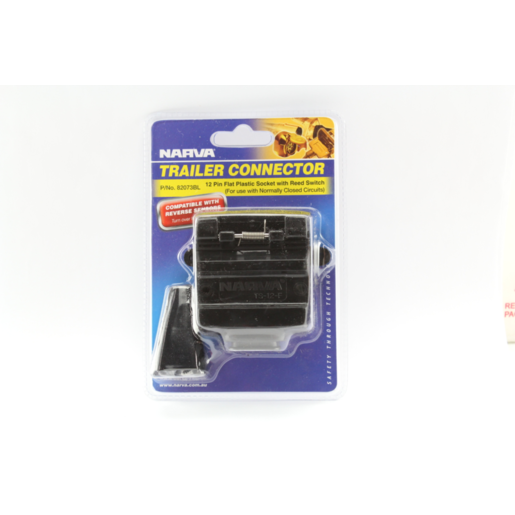 Narva 12-Pin Flat Trailer Socket with Reed Switch