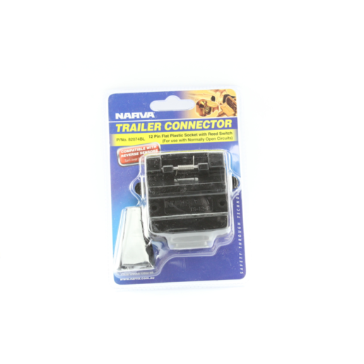 Narva 12-Pin Flat Trailer Socket with Reed Switch