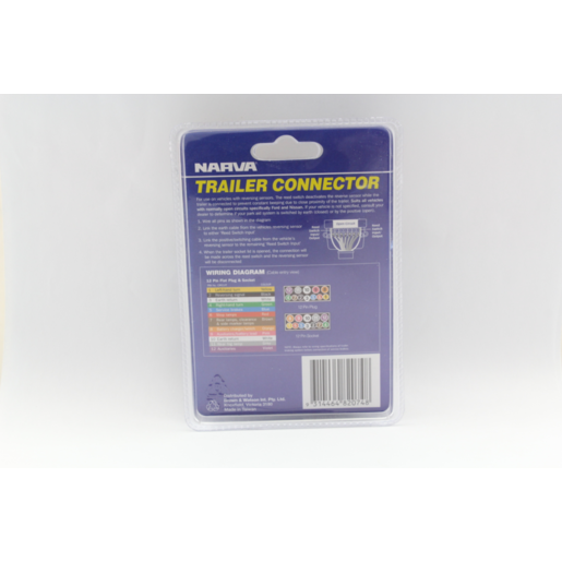 Narva 12-Pin Flat Trailer Socket with Reed Switch | Towing %26 Trailer ...