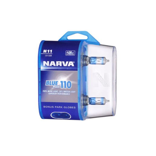 Narva Blue Plus 110 Halogen Headlight Globe H11 12V 55W Pack of 2 - 48538BL2
