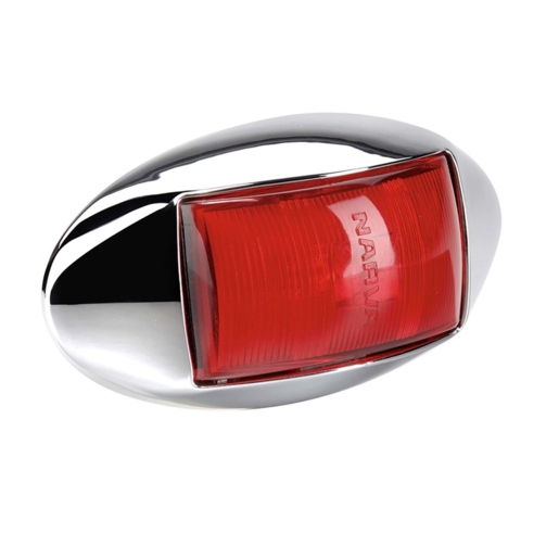 Narva LED Rear End Outline Marker Lamp Red Oval Chrome Deflector Base 10-33V
