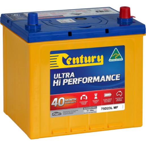 Century Ultra Hi Performance 75D23L MF 12V 620CCA 70Ah Car Battery