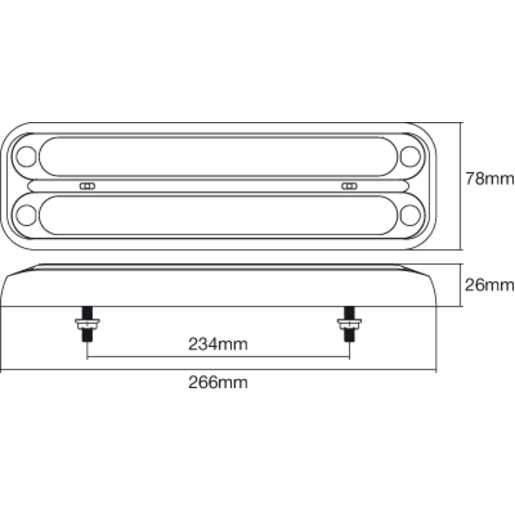 RoadVision LED Slimline Trailer Lamp Twin Amber / Red 10-30V