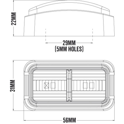 RoadVision LED White Clearance Lamp Clear Lens Chrome Base 10-30V
