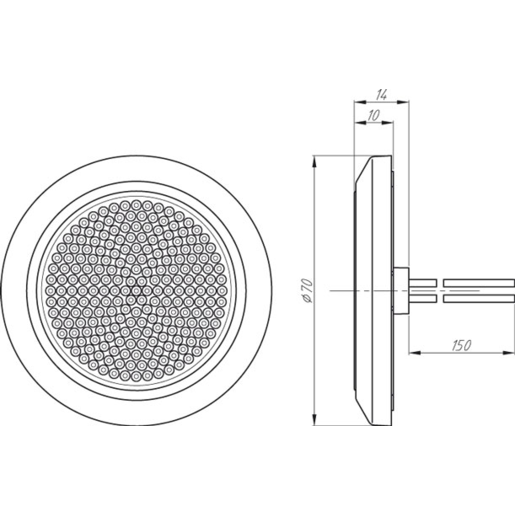 RoadVision LED Interior Lamp Round Surface Mount White 12V 70mmx14mm