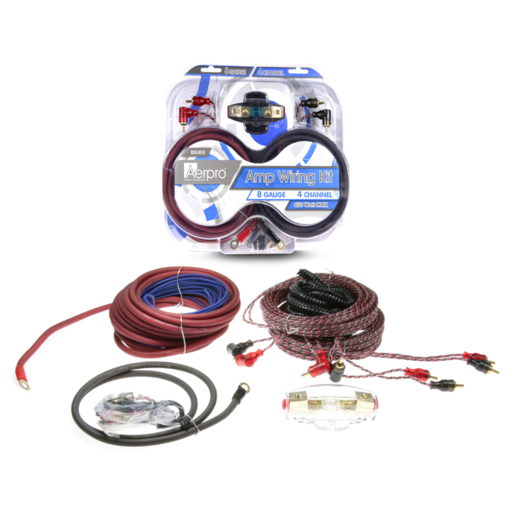 Aerpro Bassix 8GA 4 Channel Amp Install Kit - BSX408