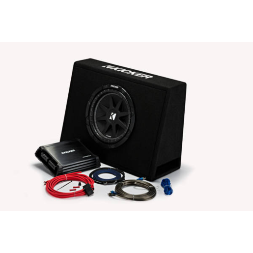 Kicker 10" Slim Enclosure With Matching Amp And Wiring Kit