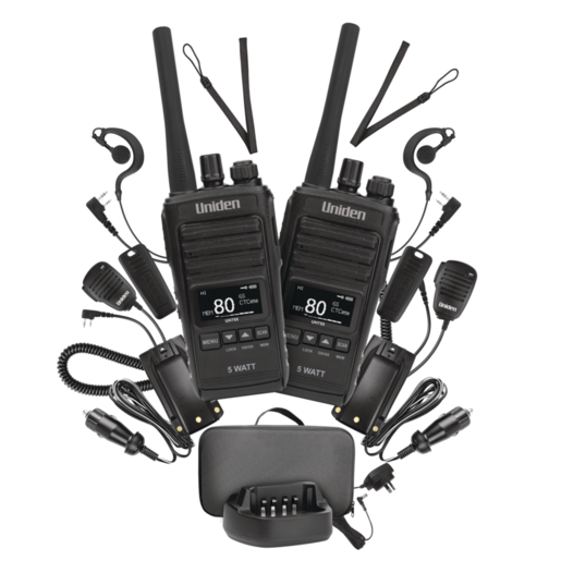 Uniden UHF CB Splashproof Handheld Radio Deluxe Pack 5 Watt
