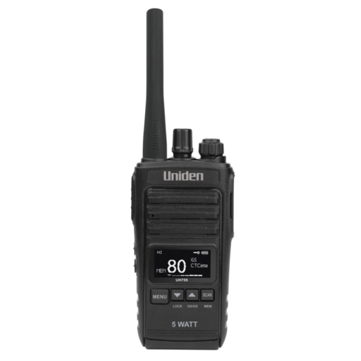 Uniden UHF CB Splashproof Handheld Radio Deluxe Pack 5 Watt