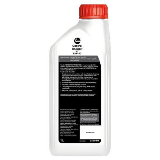 Castrol Garden 4T 10W-30 4-Stroke Engine Oil 1L