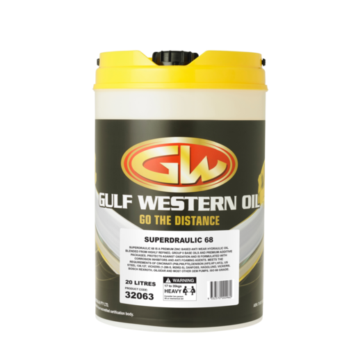 Gulf Western Superdraulic ISO 68 Hydraulic Oil 20L