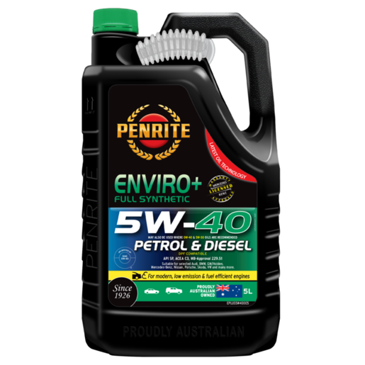 Penrite Enviro+ 5W-40 Full Synthetic Engine Oil 5L