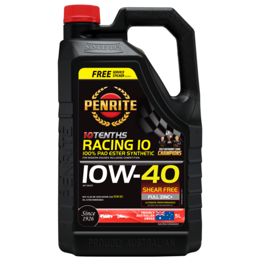 Penrite 10 Tenths Racing 10W-40 Full Synthetic Engine Oil 5L