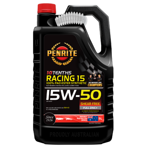 Penrite 10 Tenths Racing 15W-50 100% PAO & Ester Engine Oil 5L