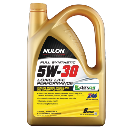 Nulon Full Synthetic 5W-30 Long Life Performance Engine Oil - SYN5W30-SIX