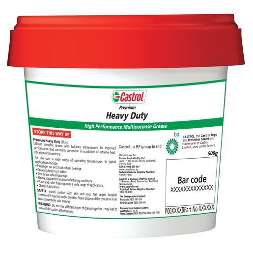 Castrol Premium Heavy Duty High Performance Multipurpose Grease 500g