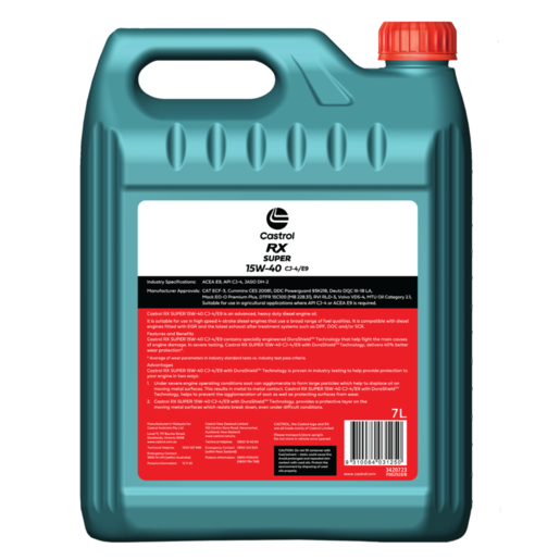 Castrol RX Super 15W-40 CJ-4/E9 Diesel Engine Oil 7L