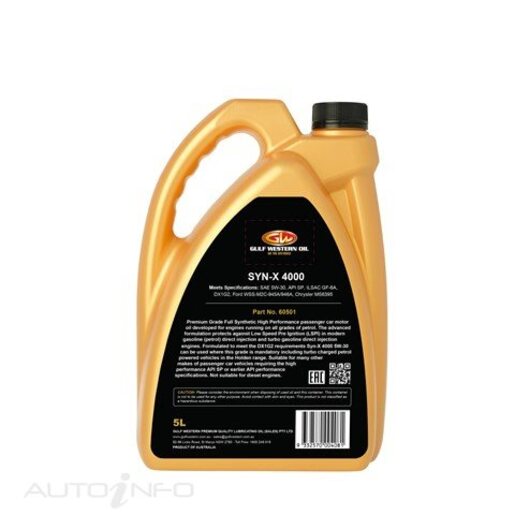Gulf Western SYN-X 4000 5W-30 Full Synthetic Engine Oil 5L