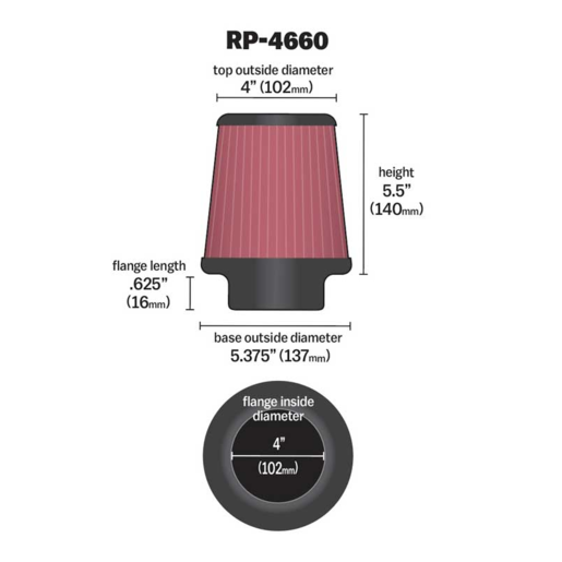 K&N Universal Air Filter Carbon Fiber Top - KNRP-4660