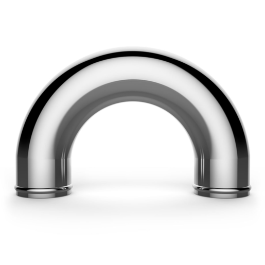 SAAS Pipe 76mm x 180 Deg Aluminium Polished - SAP76180P