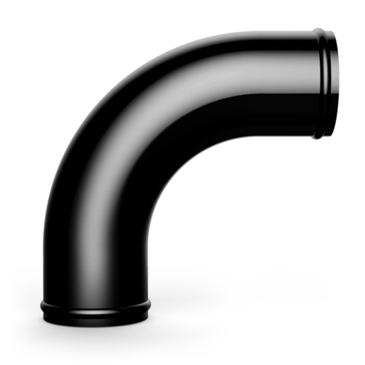 SAAS Pipe 76mm x 90 Deg Aluminium Black Anodised - SAP7690B